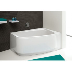 Leda Baignoire asymétrique Droit 140x90 cm 170 L Blanc FRISBEE Kobleo