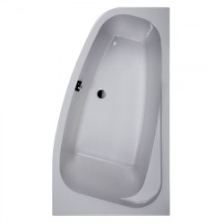 Leda Baignoire asymétrique Droit 140x100 cm 200 L Blanc FRISBEE Kobleo