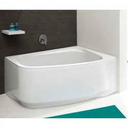 Leda Baignoire asymétrique Droit 140x100 cm 200 L Blanc FRISBEE Kobleo