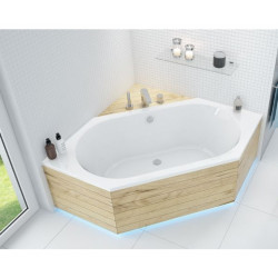 Leda Baignoire hexagonale 190x90cm Blanc 276 L FRISBEE Kobleo