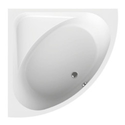 Leda Baignoire d'angle 1/4 de rond 135x135 cm 180 L Blanc FRISBEE Kobleo