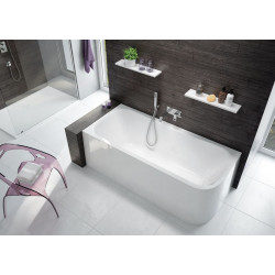 Leda Baignoire asymétrique d'angle Gauche 1800x800 mm 286 L blanc GARBO Kobleo