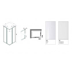 Samo Accès d'angle rectangulaire ouverture coulissante 77-81/97-101cm Ameri Kobleo