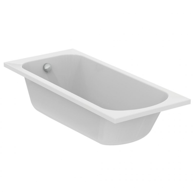 Ideal standard Baignoire rectangulaire à encastrer ou à poser 170 x 75 cm 225 l blanc Kobleo