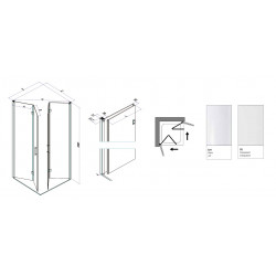 Samo Accès d'angle pliant 88-90cm profilé chromé brillantVersion droite Alt Kobleo Samo Accès d'angle pliant 88-90cm profilé chromé brillantVersion droite Alt Kobleo