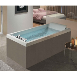 Novellini Baignoire rectangulaire brillant 170x75 cm fond plat encastrer pieds S Kobleo
