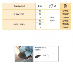 Sidamo Blister De 5 Disques Fibre Diam.115 Al.22 Gr 40 Sidamo Kobleo