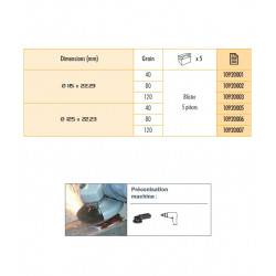 Sidamo Blister De 5 Disques Fibre Diam.115 Al.22 Gr 120 Sidamo Kobleo