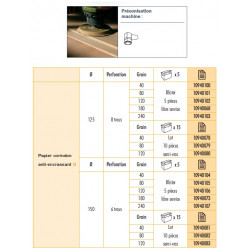 Sidamo Blister De 5 Disques Velcrops D.125 Gr40 8 Trous Anti-Enc.Bl Kobleo