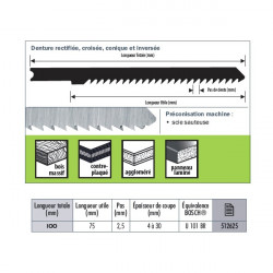 Sidamo Blister 5 Lames Scie Sauteuse Pro Cv 100x75x2.5 Ur Kobleo
