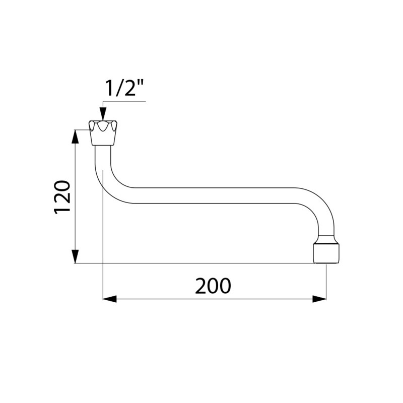 Delabie Bec universel horizontal F1/2 L.200 H.120 brise-jet réglable Kobleo Delabie Bec universel horizontal F1/2 L.200 H.120 brise-jet réglable Kobleo