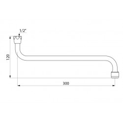 Delabie Bec universel horizontal F1/2 L300 Ht120 brise-jet réglable Delabie Kobleo