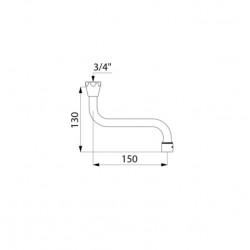 Delabie Bec universel horizontal F3/4 L150 Ht130 brise-jet réglable Delabie Kobleo