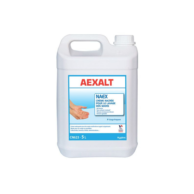 Aexalt Bidon de 5 L Crème nacrée douce pour le lavage des mains NAEX Kobleo