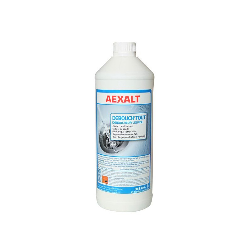 Aexalt Bidon de 1 L déboucheur liquide alcalin DÉBOUCH'TOUT Kobleo