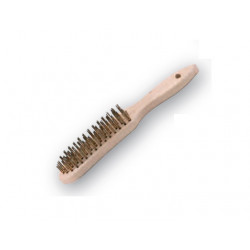 Sidamo Brosse Metallique A Main 295x30 Lait.4rg Manche Bois Kobleo