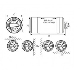 Atlantic Chauffe eau Chaufféo horizontal mural 200L 2000W Kobleo