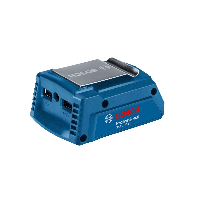 Bosch Professional Chargeur USB 18 V 24 A avec adaptateur pour batterie GAA 18V-24 Profes Kobleo