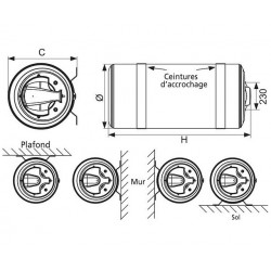 Atlantic Chauffe eau Chaufféo horizontal 2000W 100L Kobleo