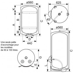 Ariston Chauffe-eau vertical Sagéo Stéatite 150L 1800W Kobleo