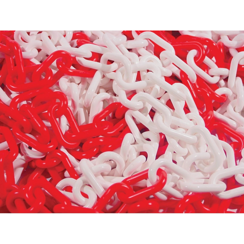 Taliaplast Chaîne plastique rouge/blanc n°8 en sac de 25 m 530102 Taliaplast Kobleo