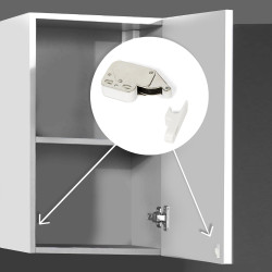 Emuca 10 Fermeture pour meubles, Acier et plastique, Blanc Kobleo