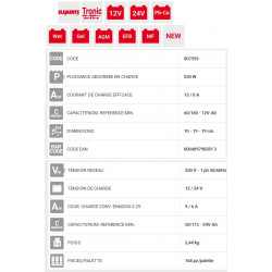 Telwin Chargeur de batteries 12V-24V 230W TOURING 18 Telwin Kobleo