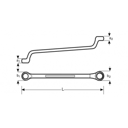 Bahco Clé polygonale double longue, coudée 32 x 36 mm chromée 2M-32-36 Bahco Kobleo Bahco Clé polygonale double longue, coudée 32 x 36 mm chromée 2M-32-36 Bahco Kobleo