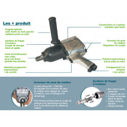 Lacme Clé à chocs à air comprimé 3/4 1500Nm Kobleo