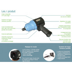 Lacme Clé à chocs à air comprimé 3/4 composite 1763Nm Kobleo