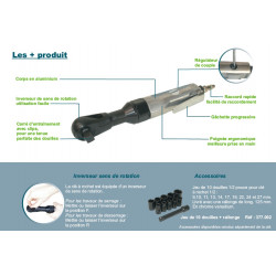 Lacme Clé à rochet pneumatique 1/2 70Nm Kobleo