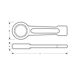 Bahco Clé à fourche à frapper 1-13/16, 240 mm 7444SG-Z-1.13/16 Bahco Kobleo Bahco Clé à fourche à frapper 1-13/16, 240 mm 7444SG-Z-1.13/16 Bahco Kobleo