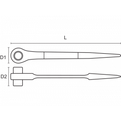 Bahco Clé à cliquet avec anneau de sécurité et étrier 13-17 mm TAHSC2RM-13-1 Bahco Kobleo
