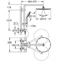 Grohe Colonne de douche Euphoria XXL System 310 Grohe Kobleo