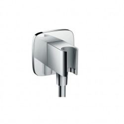 Hansgrohe Coude de raccordement mural E avec support de douche chromé FixFit Kobleo