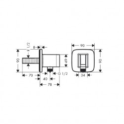 Hansgrohe Coude de raccordement mural E avec support de douche chromé FixFit Kobleo