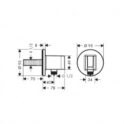 Hansgrohe Coude de raccordement mural S avec support de douche chromé FixFit Kobleo