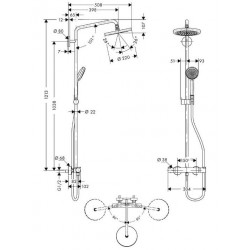 Hansgrohe Colonne de douche Showerpipe Croma 280 1 jet Kobleo