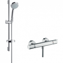 Hansgrohe Combi douche Croma 100 Vario/Ecostat Comfort avec barre 65 cm chromé Hansgrohe Kobleo
