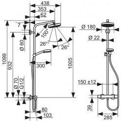 Hansgrohe Colonne de douche Showerpipe Crometta 160 Hansgrohe Kobleo