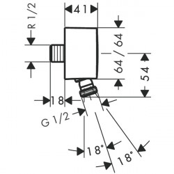 Hansgrohe Coude de raccordement Fixfit SoftCube sur rotule chromé Hansgrohe Kobleo