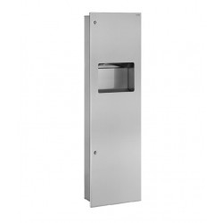 Delabie Combi Distributeur réceptacle d'essuie-mains encastré 30 litres Inox p Kobleo