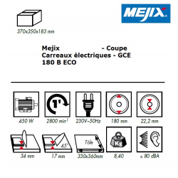 Mejix Coupe carreaux électriques 450W GCE 180B Kobleo