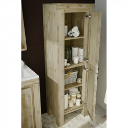 Allibert Colonne à poser 50 cm 2 portes en acacia massif CHELSEA Kobleo