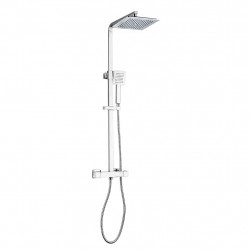 Allibert Colonne de douche chromé tête carré 225x225 cm avec douchette carré 1  Allibert Kobleo