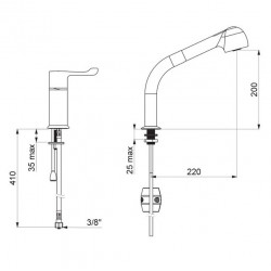 Delabie Combiné thermostatique d'évier SECURITHERM F3/8 7 l/min Laiton chromé Delabie Kobleo