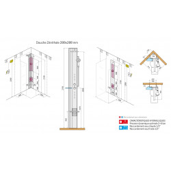 Novellini Colonne douche standard sans siège alu thermostatique 22x575xH215cm si Kobleo