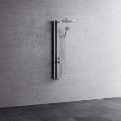 Novellini Colonne douche standard aluminium thermostatique 22x575xH150 cm noir m Kobleo