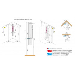 Novellini Colonne douche standard aluminium thermostatique 22x575xH150 cm noir m Kobleo