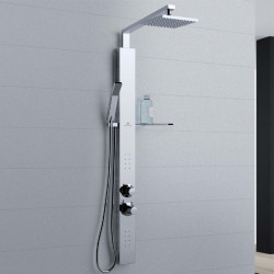 Novellini Colonne de douche en inox avec mitigeur mécanique 10 x H 118 cm REVIF  Kobleo